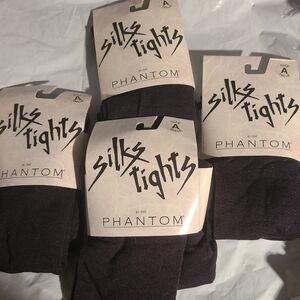 Silks Tights By Phantom, Womens Tights, 4 New, Size A Black